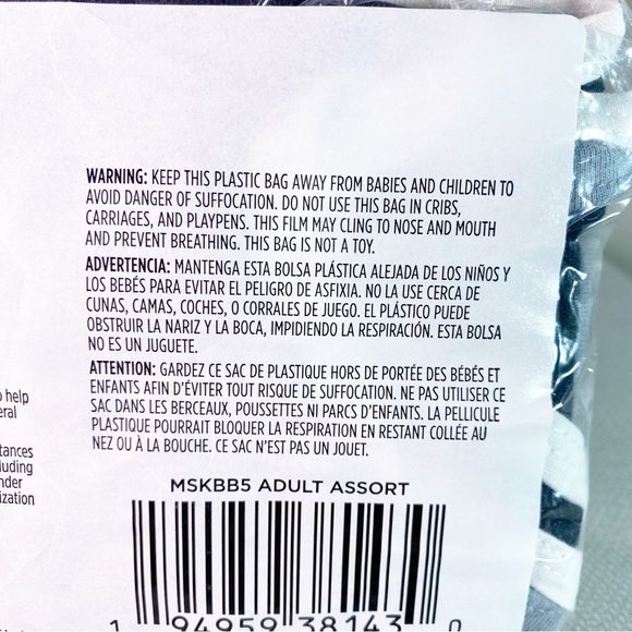 Two- Champion Branded Face Mask Set of 5- 2 Black 2 white 1 Gray Adult Adj nose - Picture 9 of 9